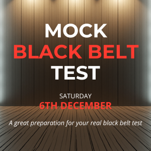 Mock black belt test and technical seminar: 1pm - 4pm Sunday 6th December 2026